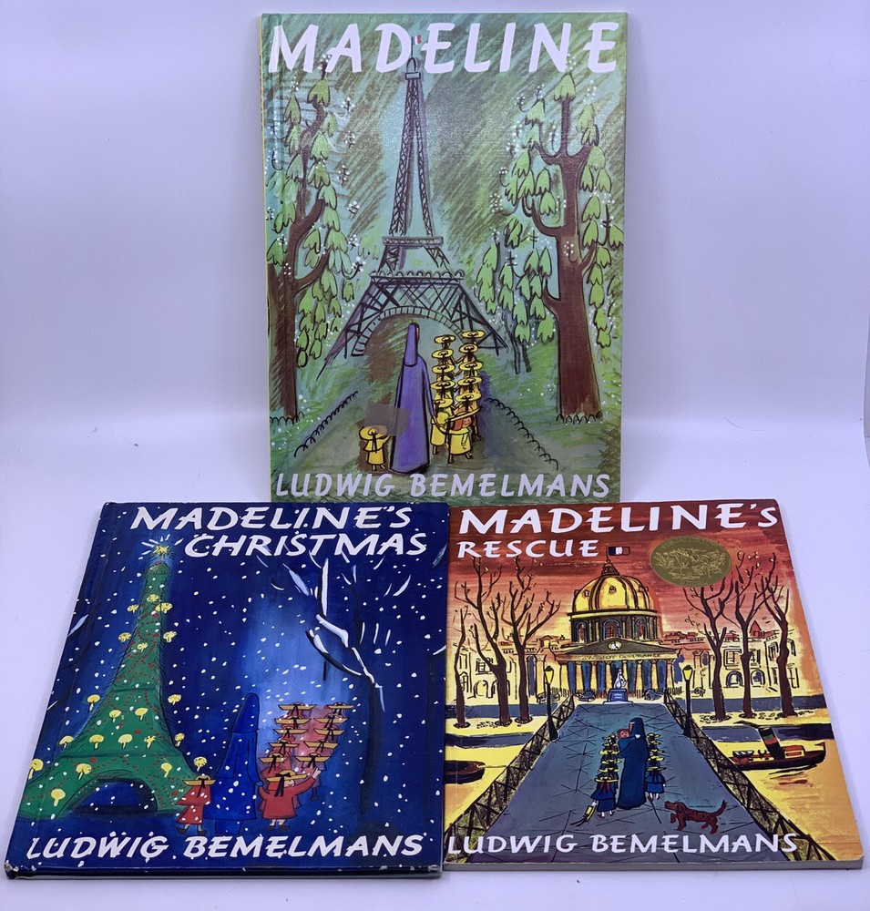Madeline + Madeline’s Christmas + Madeline’s Rescue Ludwig Bemelmans Book Lot