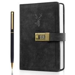 ZeriLion 240 Pages A5 Lock Journal Retro PU Leather Locking Diary Notebook – …