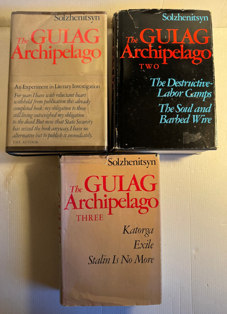 Aleksandr Solzhenitsyn Gulag Achipelago I II III HCDJ Set Lot Very Good
