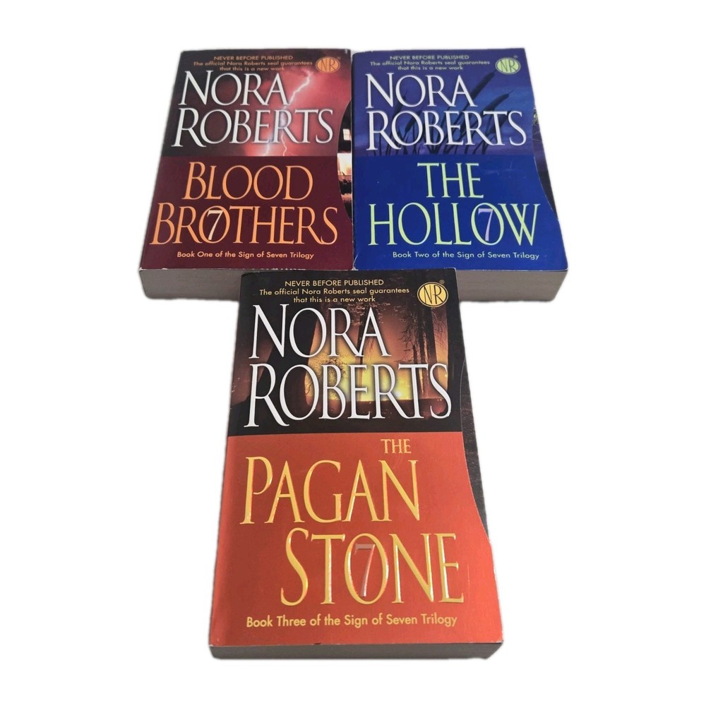 Nora Roberts Sign of Seven Trilogy Paperback Set (3) Blood Brothers/Hollow/Pagan