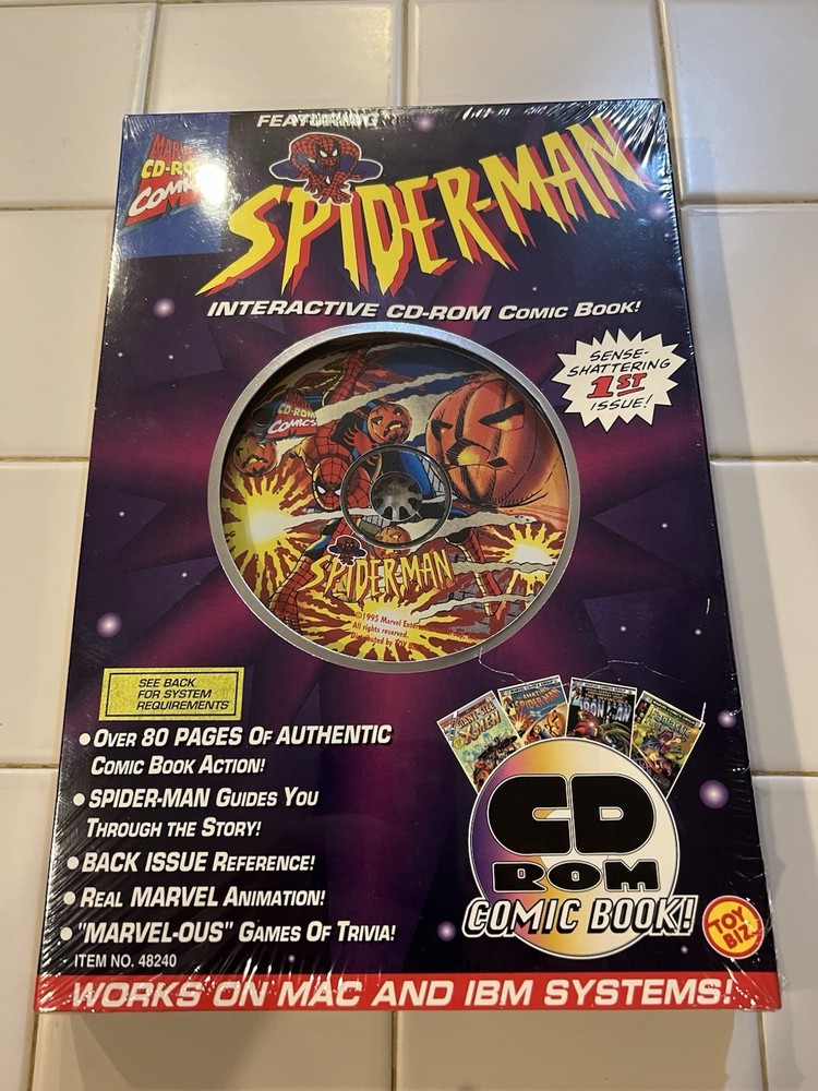 SPIDER-MAN Interactive CD-ROM Comic Book #1 Marvel Toy Biz 1995 – Brand New