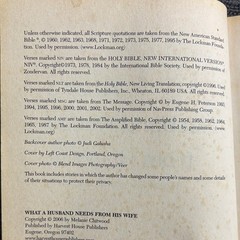 What a Husband Needs from His Wife Paperback Book by Melanie Chitwood 2006