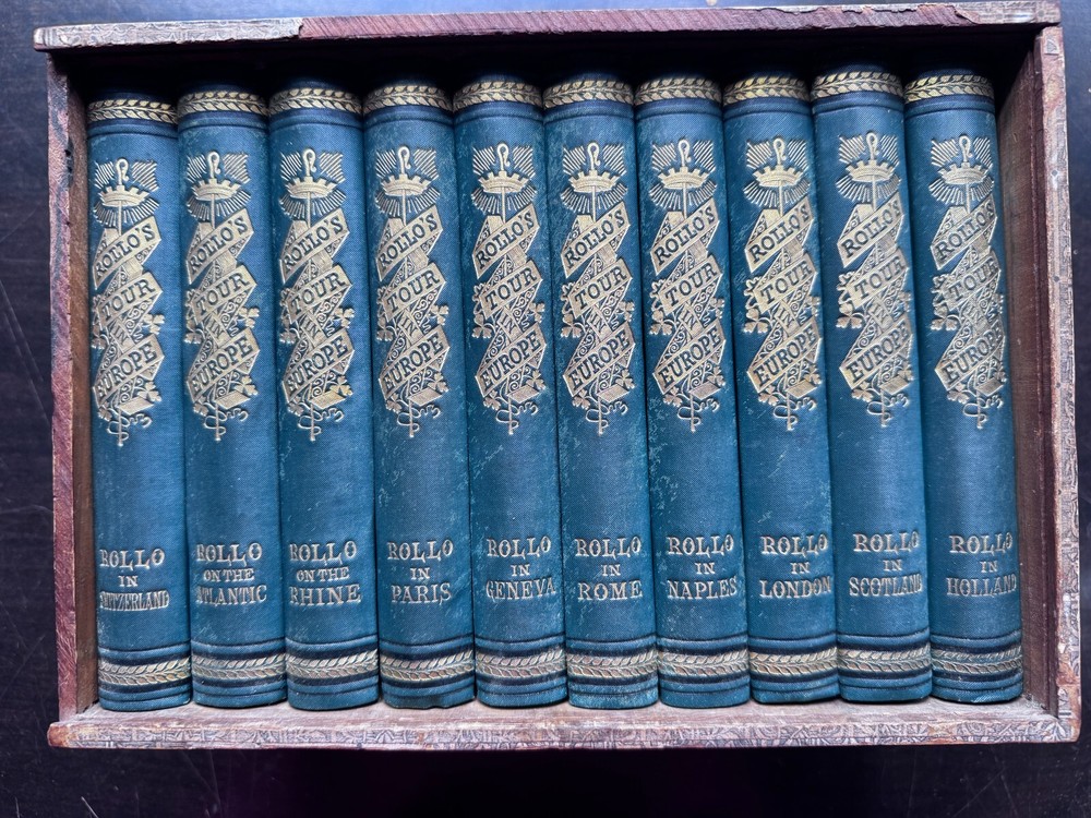 1883 ROLLO’S TOUR IN EUROPE by Jacob Abbott Box Set of 10 Books EX