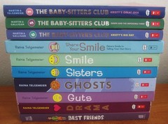 LOT OF 11 GRAPHIC NOVEL BOOKS: GUTS, SMILE, GHOSTS, DRAMA, BABYSITTERS CLUB