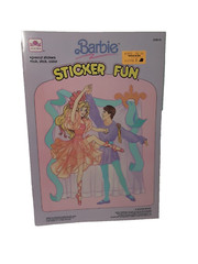 Vtg Golden BARBIE Sticker Fun Coloring Book, Coloring Fun, #2135-13 1990 Mattel