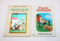 5 VTG Preschool Puppet Books T. Izawa Japan Ten Little Indians Farm Animals ABC