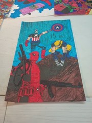 (1) Pre-owned 14 Colored Pages From Deadpool Coloring Book.