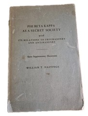 1965 Phi Beta Kappa As A Secret Society Freemasonry Hastings PBK