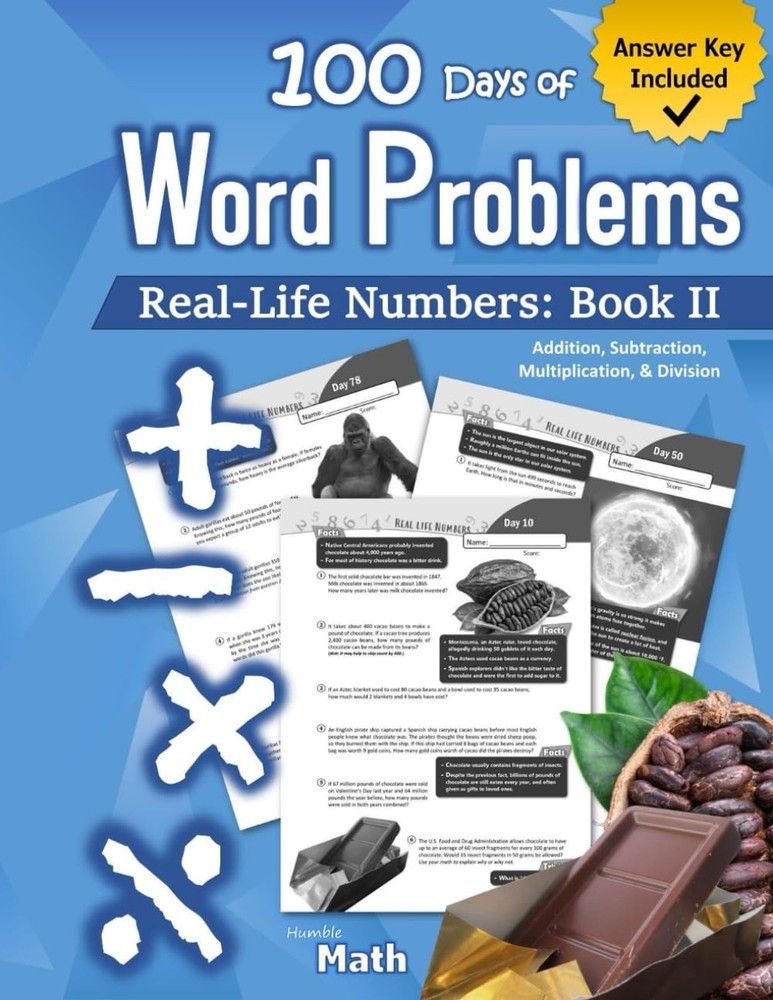 Humble Math – Word Problems (Book II): Grade 4 / Grade 5 (Ages 9-11) Multi…