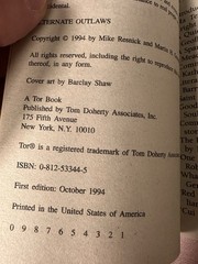 ALTERNATE PRESIDENTS and ALTERNATE OUTLAWS; editor: Mike Resnick, Used, Paper