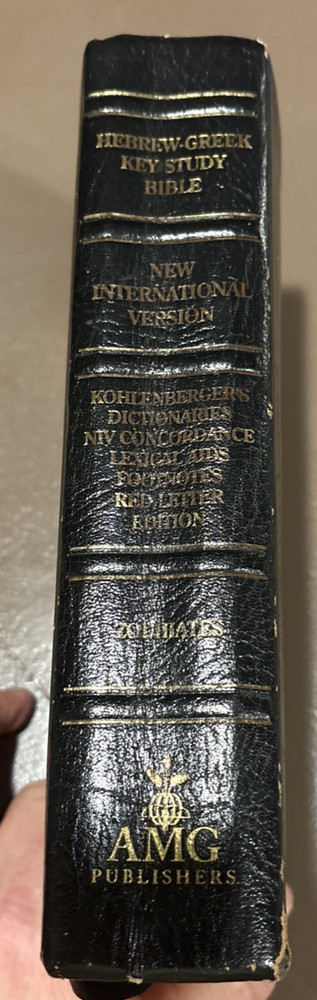 Hebrew Greek Key Word Study Bible NIV Red Letter Ed AMG Bonded Leather Indexed