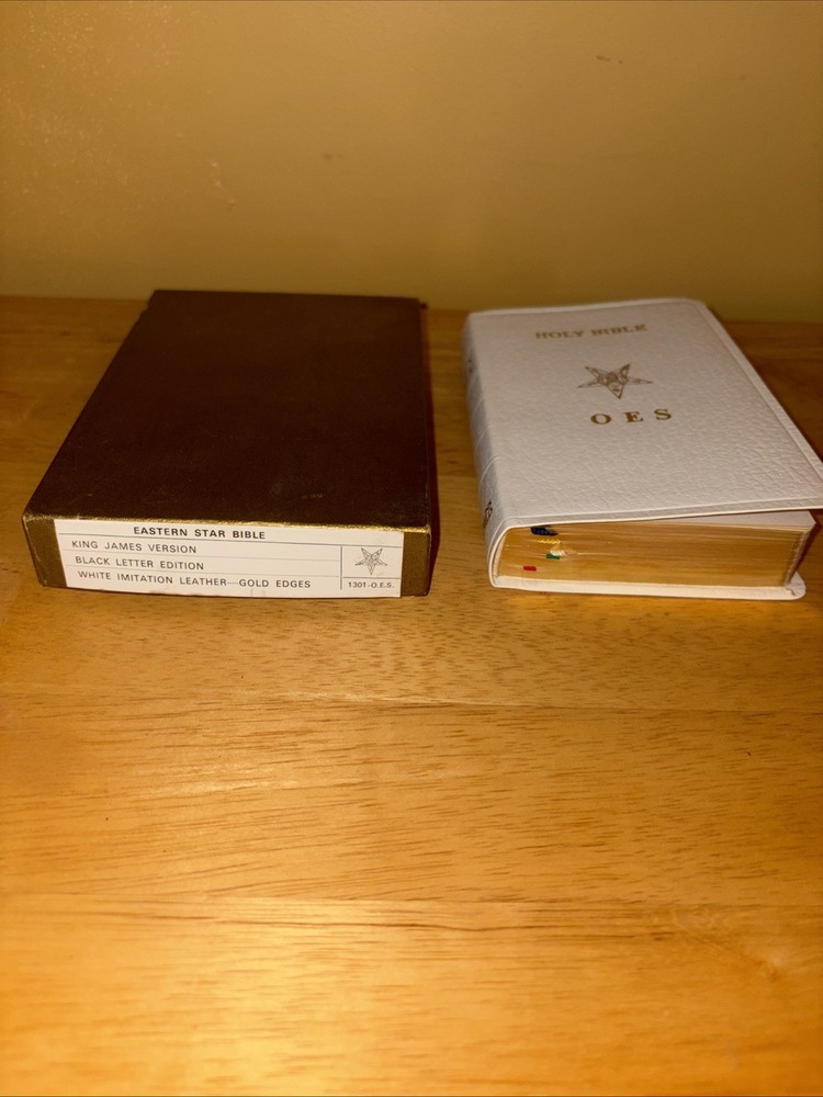 Vintage Order Of The Eastern Star Holy Bible King James Small 5 1/2” With Box