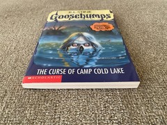 LN 1st print Goosebumps #56 The Curse of Camp Cold Lake w/att bookmark & cards