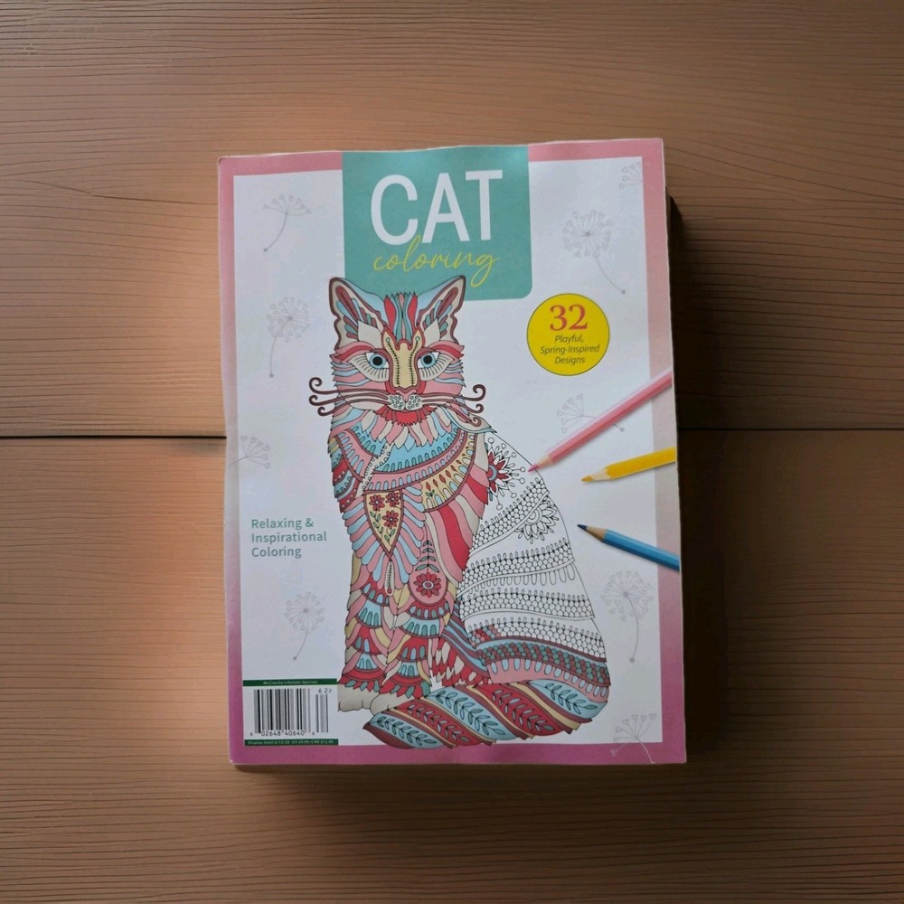 Cat Coloring Book 32 Playful Spring- Inspired Designs
