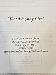 Spiral Bound Cookbook Mt. Pleasant Baptist Church Forest City NC 334 pages
