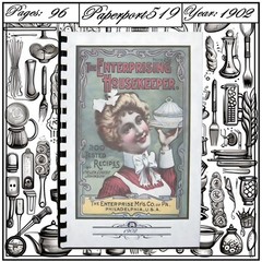 1902 The Enterprising Housekeeper 200 Tested Recipes CookBook 96 Pages