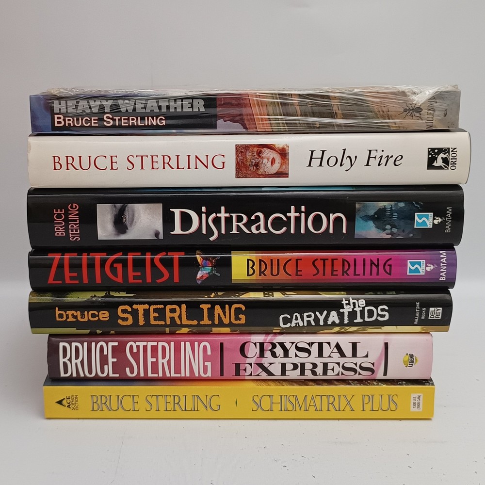 Bruce Sterling Holy Fire Heavy Weather Distraction Zeitgeist 7 Book Bundle Lot