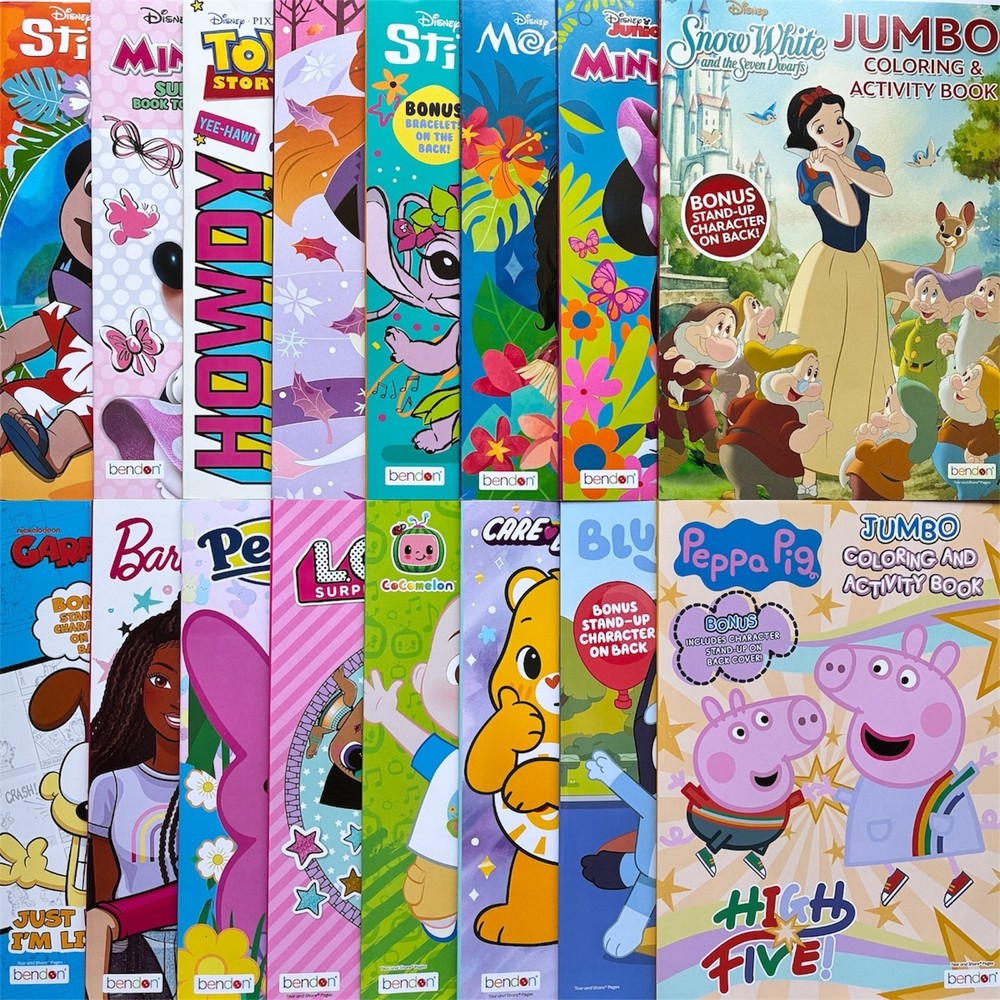 DISNEY NICKELODEON Jumbo Coloring Activity Book BENDON Puzzles Games |You CHOOSE