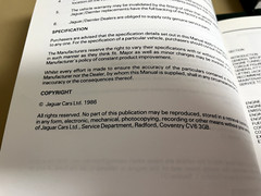 Jaguar XJ6 2.9-3.6 Factory Service Manual Set, Volumes 1-4, 1986