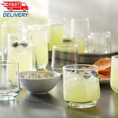 Josie Mixed Size Glass Drinkware, Set of 16