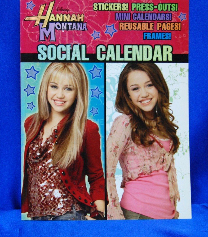 Hannah Montana Social CALENDAR 30 Pages Paperback Press outs Stickers Jan – Dec