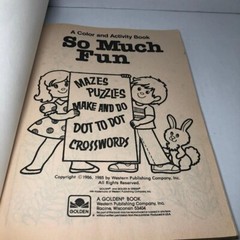 Vintage 1986 Golden Color / Activity Book So Much Fun Easter Coloring Book