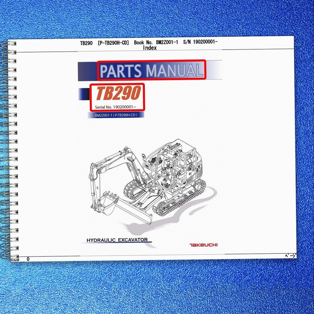 TAKEUCHI TB290 Hydraulic Excavator Parts Manual SN 190200001 Up – COIL BINDING