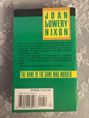The Name of the Game is Murder by Joan Lowery Nixon 1993 PB YA Horror Retro