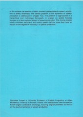 The Dynamics of Speech Production : Bamberg Studies in English Linguistics