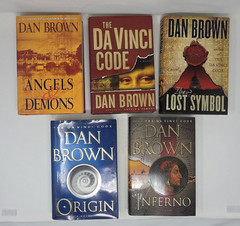 Robert Langdon Series Dan Brown Lot of 5 Hardcover Books Complete Set