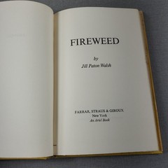 Fireweed Jill Paton Walsh 1969 Book Club Edition Historical Fiction Farrar