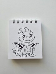 Dino and Dragons Mini Coloring Book for kids and Adults. Mini Coloring Books