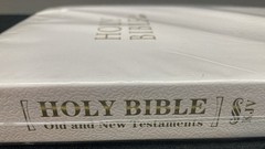 Holy Bible KJV Old & New Testament Red Letter Edition White Leatherette