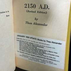 Vintage 1976 Revised Edition 2150 A.D. by Thea Alexander Paperback Future Novel