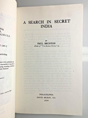 A SEARCH IN SECRET INDIA By Paul Brunton – Martino Publishing – 2012
