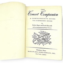 CONCERT COMPANION GUIDE SYMPHONIC MUSIC 1947 HC Bagar Biancolli EUC