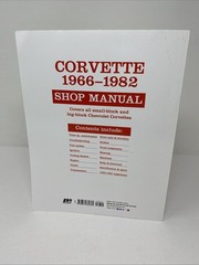 Corvette, 1966-1982 : Shop Manual by Motorbooks (1987, Trade Paperback)