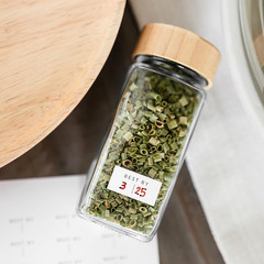 Glass Spice Jars with Label, 24PK Bamboo Jar Spices Set 4Oz, 374 Spice Labels, P