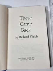 Richard Webb 1974 These Came Back * HBDJ 1st * Reincarnation mulitple lives soul