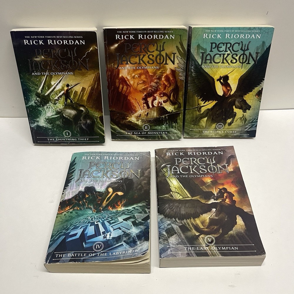 Lot of 5 Percy Jackson and the Olympians Series Set 1-5 Rick Riordan Complete PB