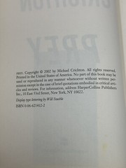 Michael Crichton – Prey VTG 2002 367 Pages Version Hardcover Book w/ Dust Jacket