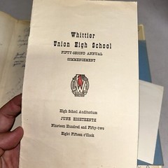 1952 Vintage Yearbook Cardinal Whittier Ca with ephemera