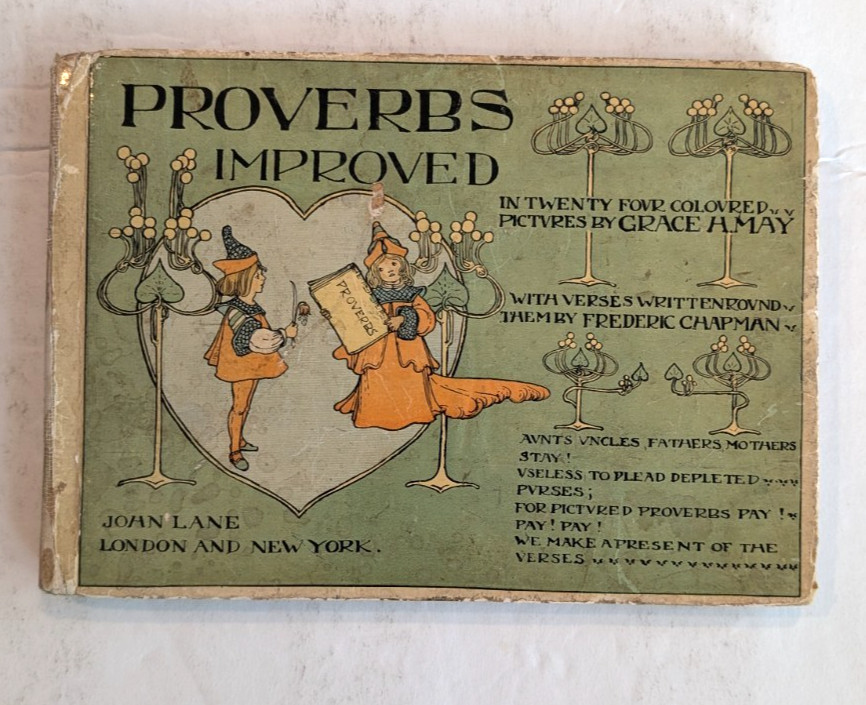 1920 PROVERBS IMPROVED 24 COLOR ENGRAVED CHILDREN ILLUSTRATED COMIC BOOK 103 PGS