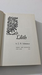 Lilith by J. R. Salamanca 5th Printing Hard Cover