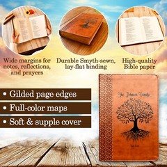 Personalized Family Bible | Custom KJV Family Tree Study Bible | Engraved Bible