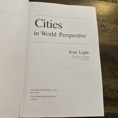 Vintage Cities In World Perspective Hardcover Book Ivan Light 1983