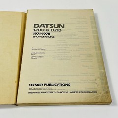 Datsun 1200 and B210 Shop Service Manual A151 Clymer Publications 1971-1978