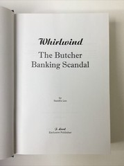 Whirlwind The Butcher Banking Scandal, Lea, HCDJ, Signed Jesse Barr