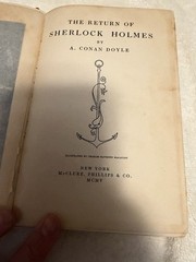 1905 The Return of Sherlock Holmes Arthur Conan Doyle 1st American Edition McClu