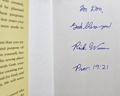 The Purpose Driven Life by Rick Warren – SIGNED / INSCRIBED 2002 Hardcover